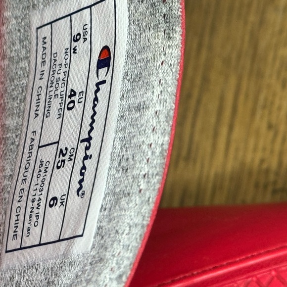 Red Champion Slide Sandals Size 9 Ladies - Picture 7 of 7